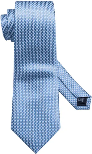 Vista 176 de Barry.Wang Juego de corbatas a cuadros para hombre con pañuelo gemelos de rayas clásicas