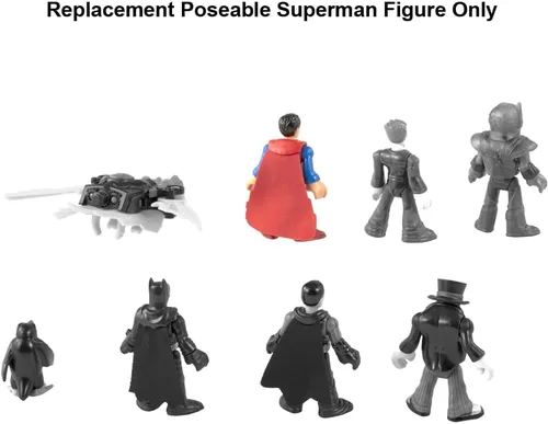 Vista 4 de Mattel Pieza de repuesto para Imaginext Deluxe Figure Pack Playset – GWX46 ~ Figura de Superman Poseable de Repuesto ~ Vestido en azul y rojo