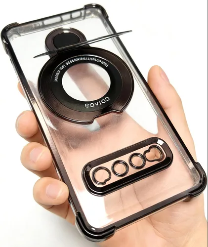 Vista 20 de Funda compatible con Samsung Galaxy S23 Carcasa rígida protectora con soporte de anillo transparente para Samsung S23, color negro