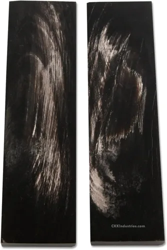 Vista 23 de Báscula de mango de cuerno de búfalo (corteza) - (Amber/Black) - (3.50 x 1.125 x 0.187)