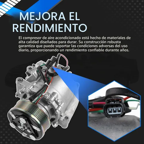 Vista 4 de Compresor de aire acondicionado para auto compatible con Honda Civic 2006 2007 2008 2009 2010 2011 1.8L Compresor de aire acondicionado con embrague