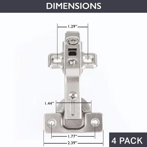 Vista 2 de Ilyapa Soft Close Cabinet Hinges Satin Nickel, 4 Pack - Frameless Inset Kitchen Cabinet Door Hinges Hardware