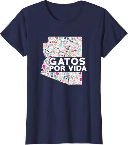 Vista 3 de Camiseta de la Universidad de Arizona Wildcats Gatos Por Vida, Azul