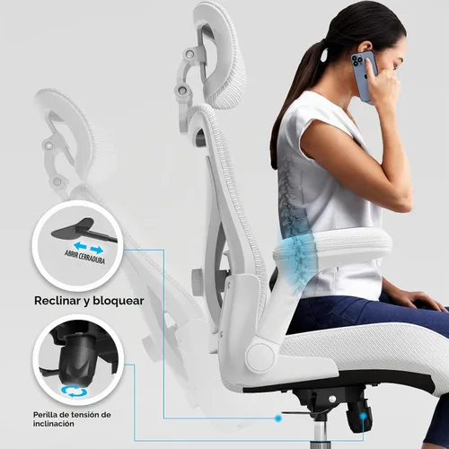 Vista 7 de [Usado] Ergalithic Silla de Oficina para Casa Ergonómica - Silla de Escritorio en Forma de X para Computadora de Malla con Cuero de PU, Soporte