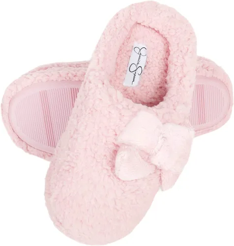 Vista 4 de Jessica Simpson Womens Plush Marshmallow Slide on House Slipper Clog with Memory Foam