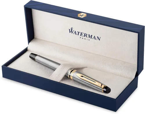 Vista 11 de Pluma estilográfica profesional de acero inoxidable con detalles dorados WATERMAN, Negro