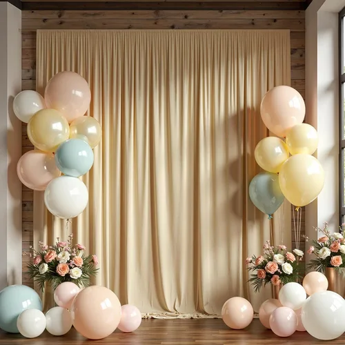 Vista 38 de Cortina de fondo azul bebé de 10 pies x 8 pies sin arrugas para fiesta, cortinas de fondo de poliéster azul para fotografías, decoraciones para baby