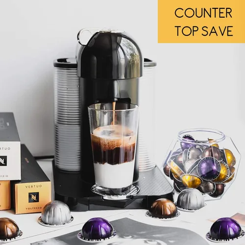 Vista 6 de Polígono de gran capacidad de 12 lados elegante soporte para cápsulas de café Nespresso Vertuoline