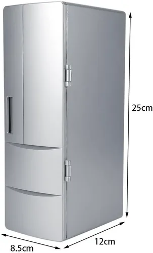 Vista 3 de Mini nevera USB alimentado portátil luz LED interna 5v 16.9 fl oz se ve genial en cualquier escritorio