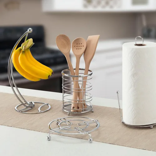 Vista 6 de Home Basics gancho de árbol banana de alambre plano