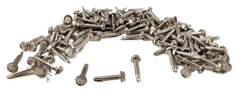 Vista 2 de Chenango Supply Tornillos Tek de cabeza hexagonal de acero inoxidable #10 x 1