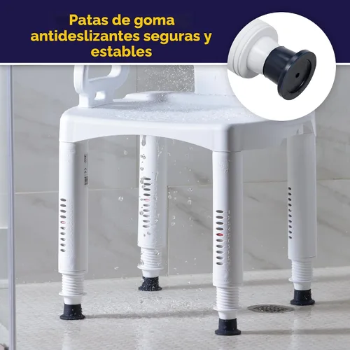 Vista 7 de Silla de ducha Drive Medical de serie Premium con respaldo y brazos Bathroom Bench Offers Back and Arms with Suction Tip Legs for Added Stability