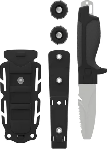 Vista 10 de GEAR AID Tanu - Cuchillo de buceo y rescate con funda, hoja de punta roma de 3 pulgadas