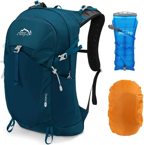 Vista 18 de IX INOXTO Mochila de hidratación para senderismo con bolsa de agua de 3 litros para mujeres y hombres, mochila de agua de 25 litros para senderismo
