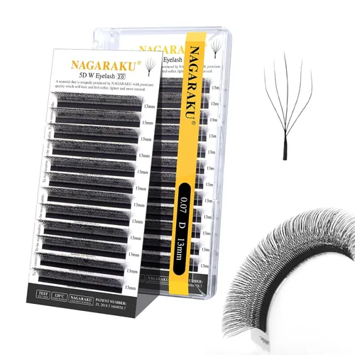 Vista 164 de NAGARAKU Extensiones de pestañas prefabricadas en abanico 3D W 0.05 C 0.315 0.05-C 3D W