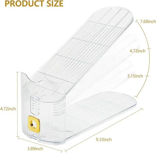 Vista 6 de Organizador de ranuras para zapatos, apiladores de zapatos ajustables, paquete de 10 ahorradores de espacio para zapatos, ranura para zapatos