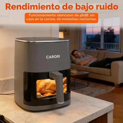 Vista 7 de CARORI Freidora de aire de 6 cuartos con ventana de visión, 12 preajustados, gran capacidad, 400 ℉ máximo crujiente, 1700 W comidas rápidas incluso