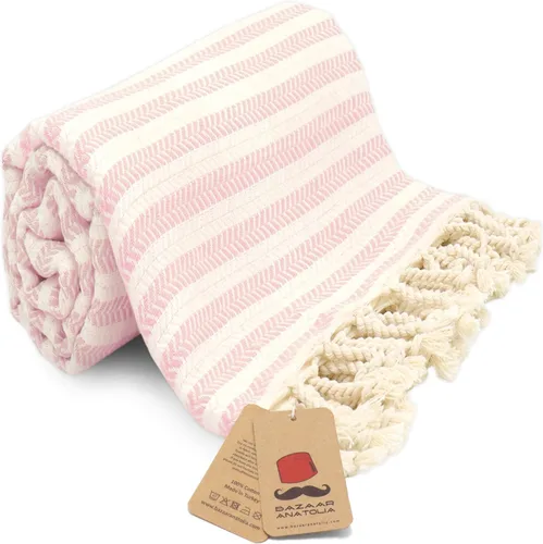 Vista 66 de Toalla de baño turca, 100% algodón, 71 x 39 pulgadas, beige arpa