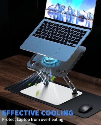 Vista 2 de SOUNDANCE Almohadilla de refrigeración para laptop con ventilador mejorado de bajo ruido y concentradores USB 3.0, enfriador ventilado para laptop