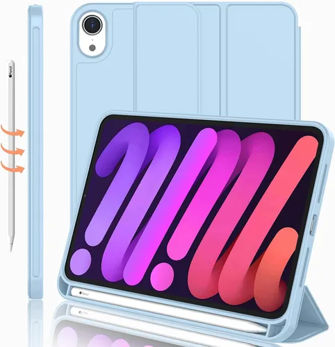 Vista 30 de iMieet Funda para iPad mini 7 2024 (A17 Pro), Funda para iPad mini 6 (8.3 pulgadas, modelo 2021), Funda para iPad mini 7ª/6ª generación con soporte