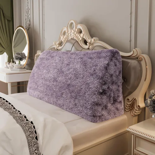 Vista 51 de Almohada de cuña doble gruesa de 8 libras para cabecero de dormitorio universitario, almohada de cuña de terciopelo con respaldo triangular