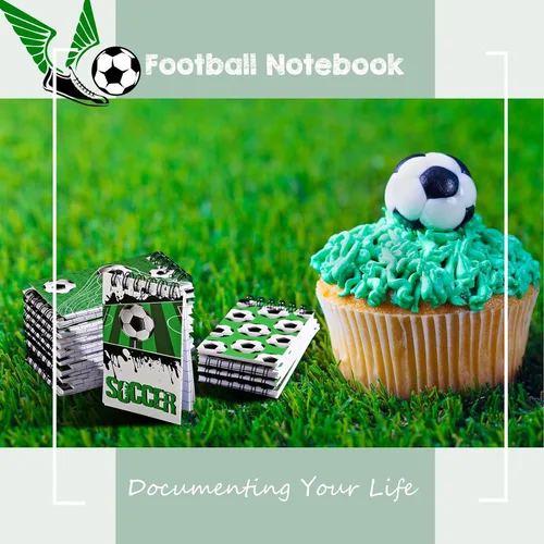 Vista 7 de 24 piezas de recuerdos de fiesta de fútbol, mini cuadernos de fútbol, diario en espiral, bloc de notas de competencia, profesores, escuela, aula
