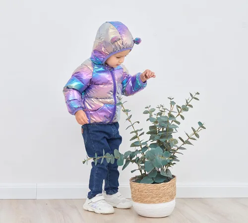 Vista 5 de Abrigos de invierno para niños 3D con capucha alternativa para bebés niños y niñas 6M-5T
