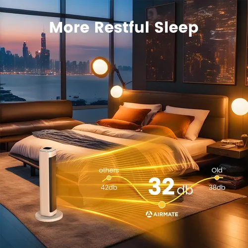 Vista 8 de Calentadores de espacio de 25 pulgadas para uso en interiores, habitaciones grandes, calentadores eléctricos para uso en interiores con termostato