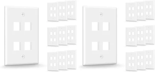 Vista 13 de VCE Placa de pared Keystone de 1 puerto (certificación UL), color blanco