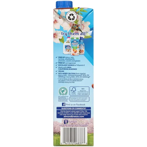 Vista 8 de Almond Breeze Leche de almendra sin lácteos, chocolate, 32 onzas líquidas