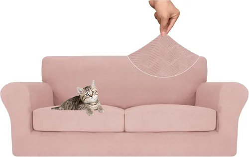 Vista 40 de MAXIJIN 2 piezas de fundas para silla con brazos, funda para silla de sofá para sala de estar, funda elástica para perros para una silla con 1 cojín