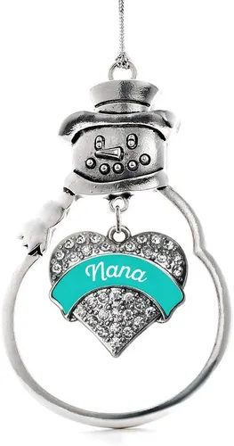 Vista 40 de Inspired Silver - Big Sis - Adorno de Navidad plateado - Adorno de árbol de Navidad con dije de corazón con circonita cúbica - Decoración colgante