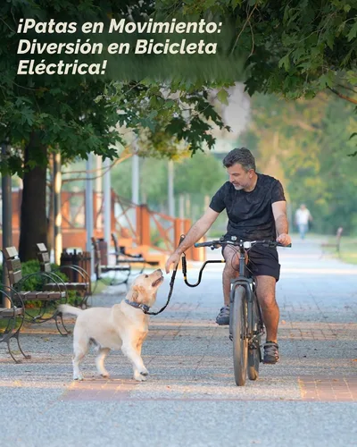 Vista 5 de Correa de bicicleta para perros – Accesorio de bicicleta manos libres para perros, absorción de golpes segura, longitud ajustable, fácil de instalar