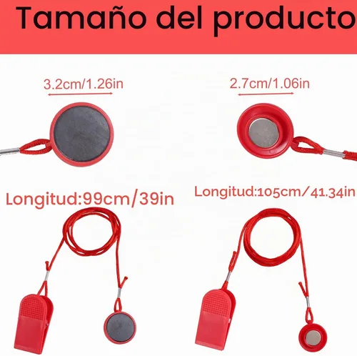 Vista 2 de lasuroa 2pcs Universal Treadmill Magnet Safety Keys