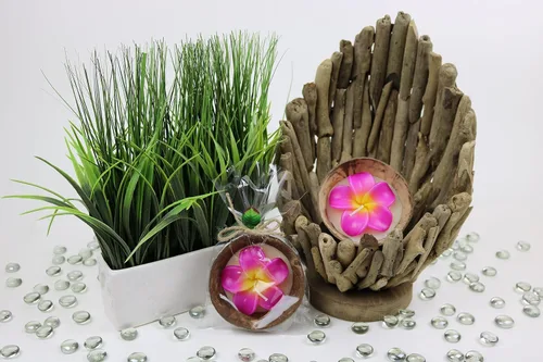 Vista 2 de Plumeria Candle In Coconut Shell crafted by Hands