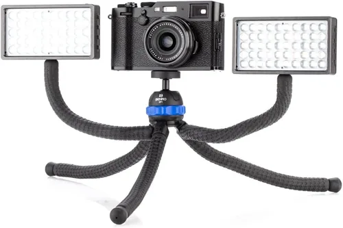 Vista 9 de Benro Kit de trípode flexible de cinco patas flexible con soporte para teléfono inteligente y cabeza esférica, soporte envolvente para cámaras