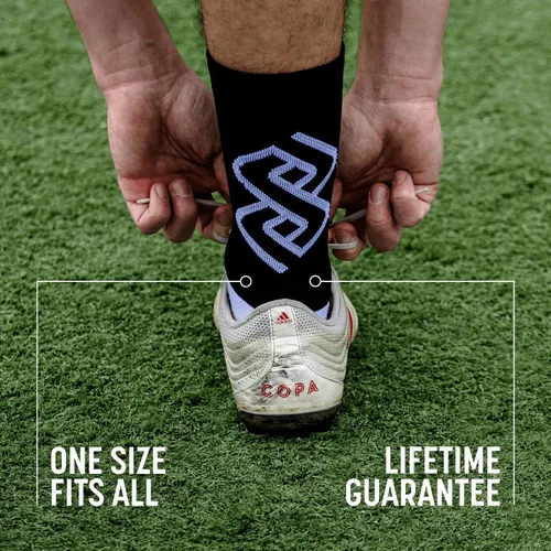 Vista 5 de Calcetines antideslizantes para fútbol, fútbol, hockey con agarre interior y exterior para hombres y mujeres (blanco)