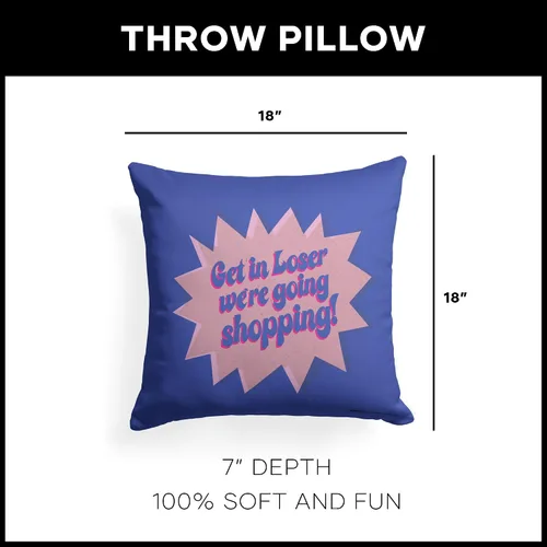 Vista 5 de Northwest Mean Girls - Almohada de 18 x 18 pulgadas, Get in Losers