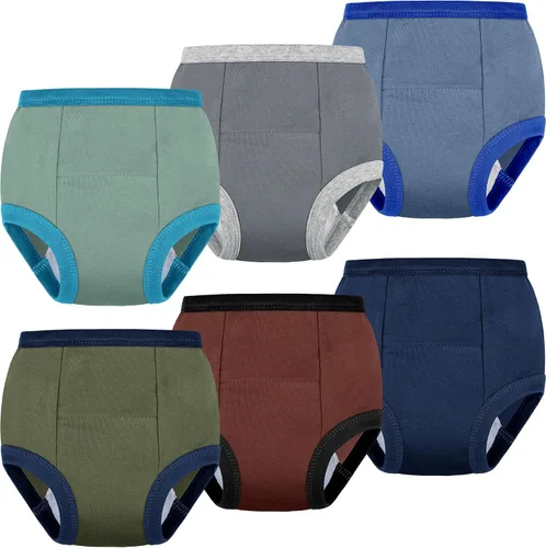 Vista 12 de BIG ELEPHANT Ropa interior de entrenamiento para ir al baño, 100% algodón, absorbente, unisex, pantalones para niños y niñas Serie Floral
