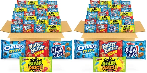 Vista 13 de OREO Mini galletas, Chips AHOY! Mini galletas, SOUR PATCH KIDS Candy & Nutter Butter Bites & Candy Bites & Candy Variety Pack, 32 paquetes