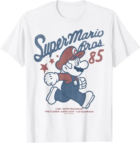 Vista 26 de Nintendo Super Mario Brothers '85 Vintage Stars - Camiseta Gris Oscuro