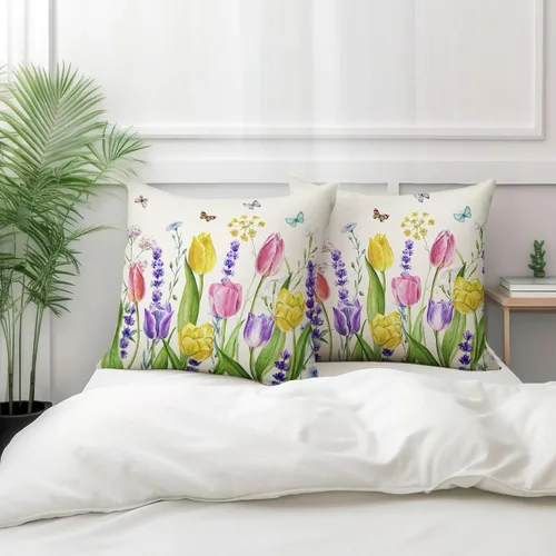 Vista 61 de Juego de 2 fundas de almohada de 16 x 16 pulgadas, diseño patriótico de bandera estadounidense con estrellas para exteriores, estilo casa de campo