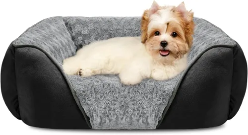 Vista 26 de INVENHO Cama para perros pequeños para perros medianos a grandes, rectangular, ortopédica, suave, relajante, duradera, con parte inferior