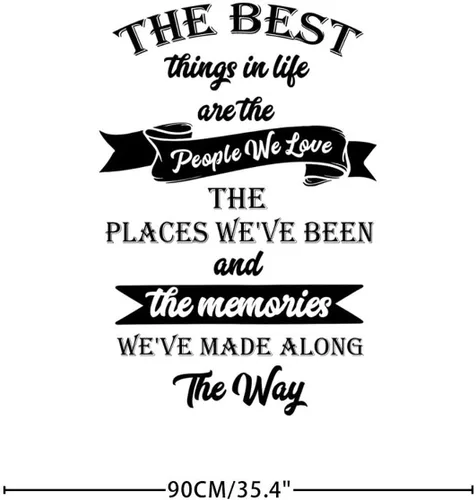 Vista 4 de Calcomanías de pared removibles con las mejores cosas de la vida son las personas que amamos, los lugares que hemos estado y los recuerdos que hemos