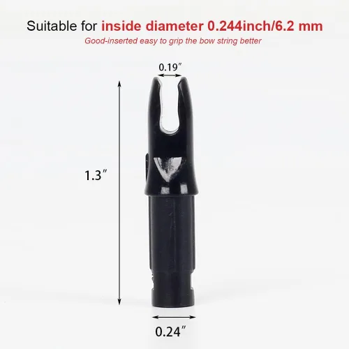 Vista 3 de 50 paquetes de flechas de arco con encoques - Insertos de flecha para flechas de carbono. Encoques de flecha de plástico de.244/6.20mm para tiro