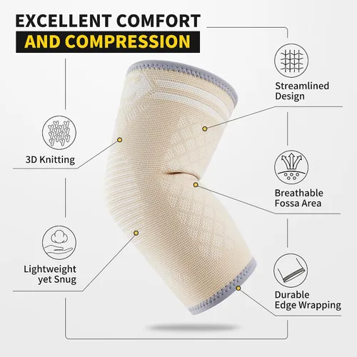 Vista 2 de CAMBIVO - Juego de 2 coderas de compresión, codo de tenis y golfista Breathable 3D Knit, Moisture-Wicking, No Straps or Velcro, Epicondylitis