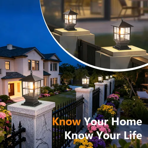 Vista 2 de SLAWA Lámpara de poste para exteriores, modernas luces de columna para exteriores, IP54, impermeables, de aluminio, iluminación al aire libre