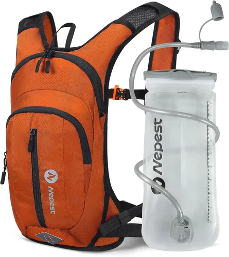 Vista 9 de Nepest Hydration Pack Backpack for Women & Men, Lightweight Water Backpack with 2L Water Bladder for Hiking Cycling Running Biking Gris-oscuro
