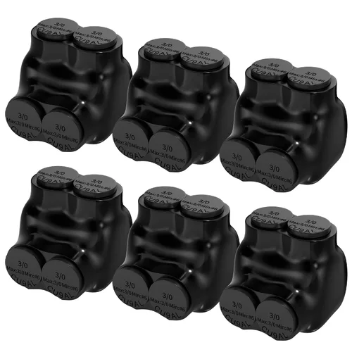 Vista 7 de RVBOATPAT Conector multigrifo aislado de 2 puertos 4-14 AWG de aluminio a cobre, conectores de alambre de aluminio de entrada de un solo lado 5PCS 2