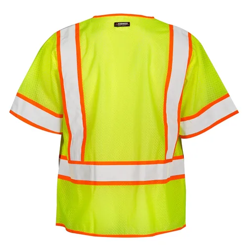 Vista 4 de Ml kishigo ultra-cool Malla de poliéster Clase 3Agrimensores Chaleco, color naranja, XL, Lime